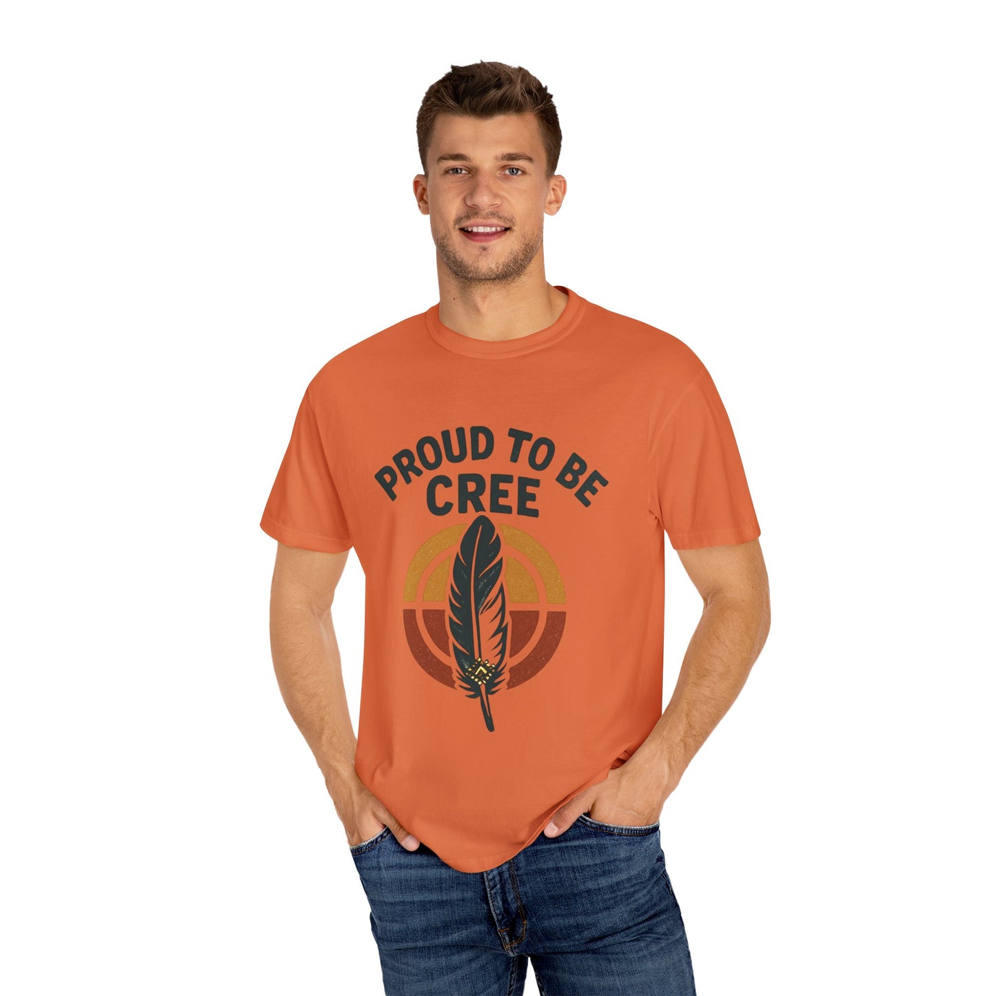 Proud to Be Cree Unisex Garment-Dyed T-shirt, Indigenous Pride Shirt, Ethnic Heritage Tee, Casual Wear, Gift for Native Culture Enthusiasts