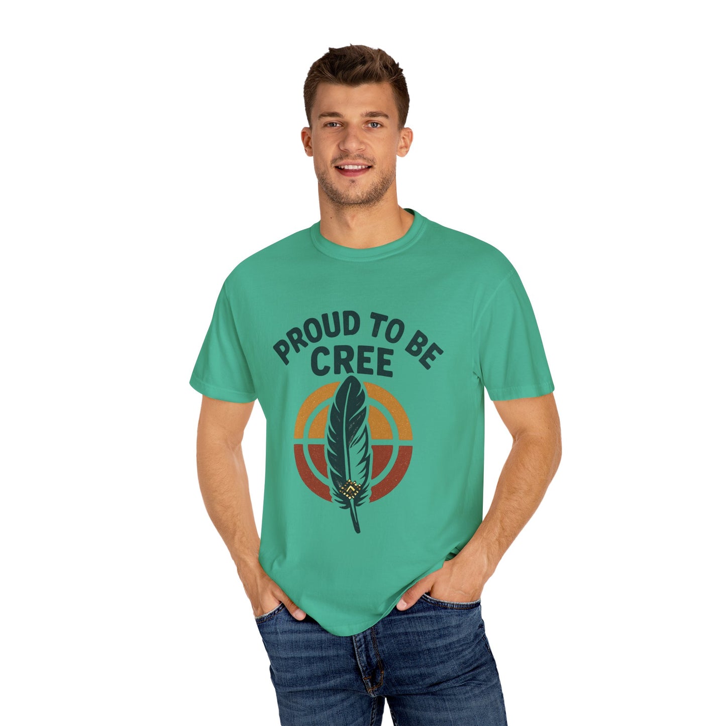 Proud to Be Cree Unisex Garment-Dyed T-shirt, Indigenous Pride Shirt, Ethnic Heritage Tee, Casual Wear, Gift for Native Culture Enthusiasts