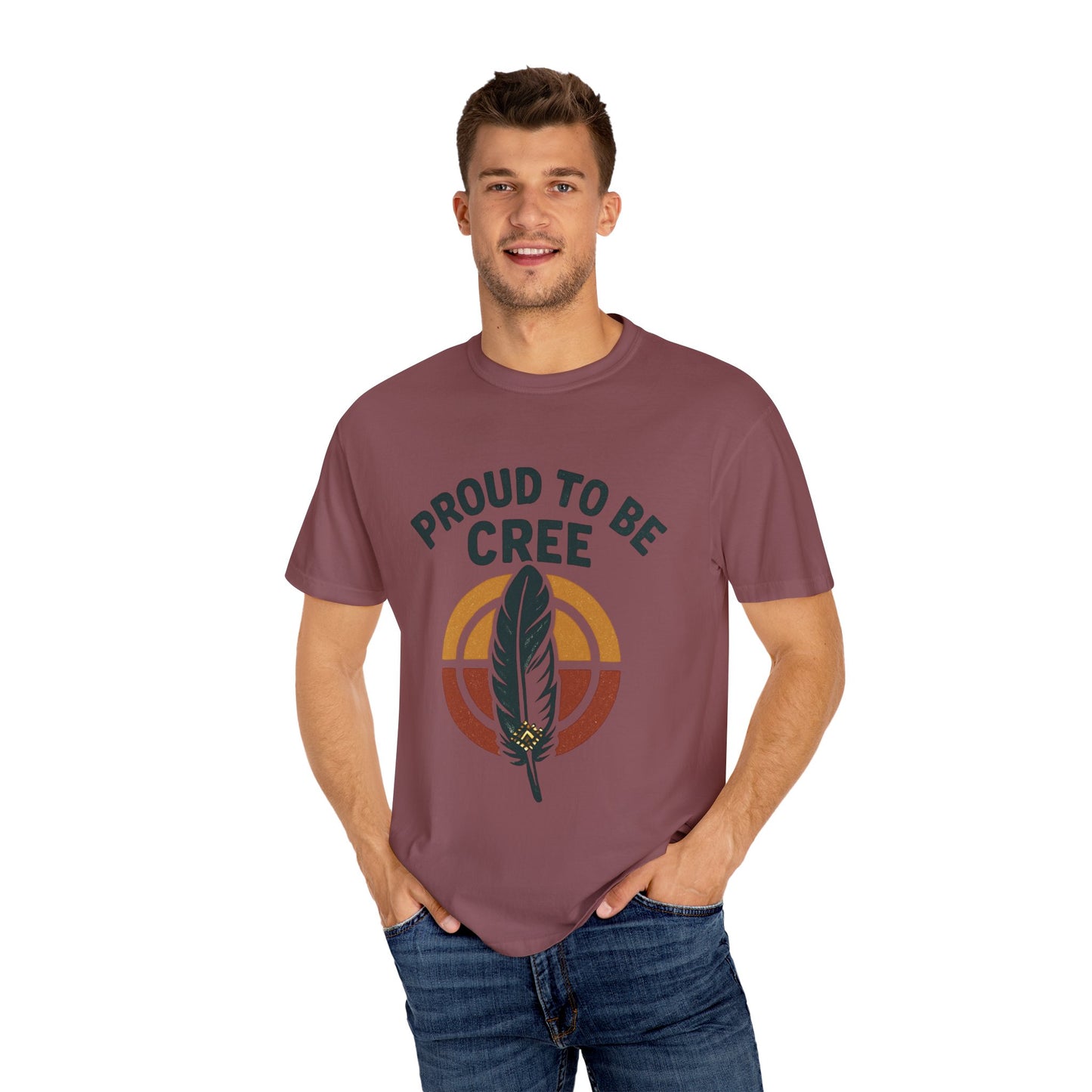 Proud to Be Cree Unisex Garment-Dyed T-shirt, Indigenous Pride Shirt, Ethnic Heritage Tee, Casual Wear, Gift for Native Culture Enthusiasts