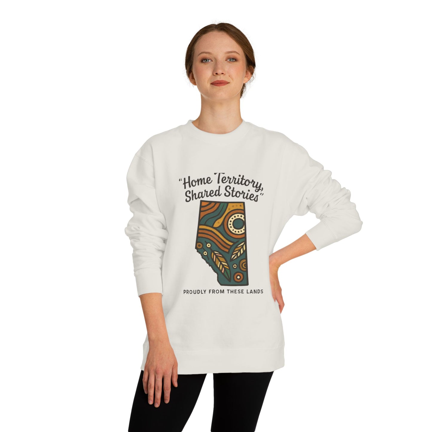 Cozy Cultural Sweatshirt, Home Territory Shared Stories Apparel, Unisex Gift, Casual Wear, Winter Wardrobe, Thoughtful Present