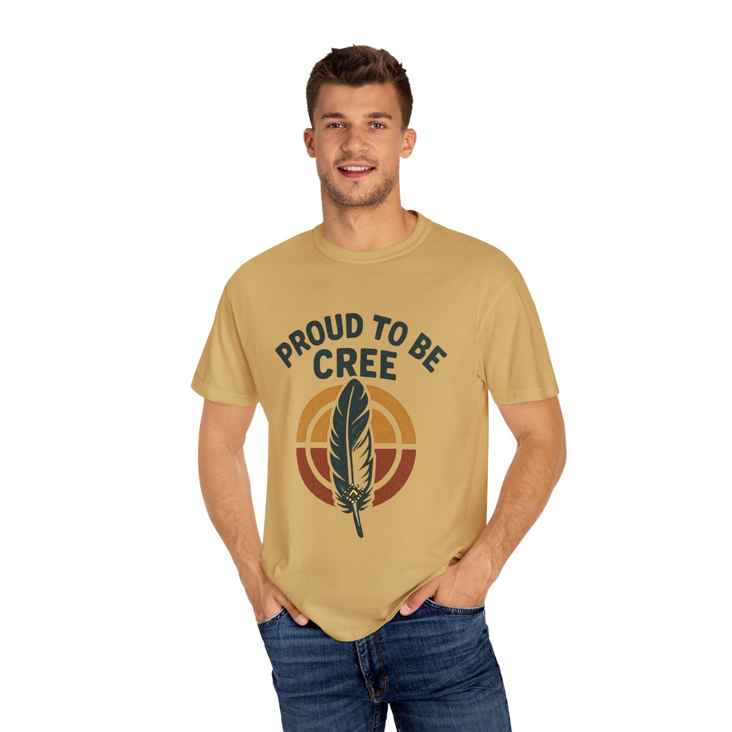 Proud to Be Cree Unisex Garment-Dyed T-shirt, Indigenous Pride Shirt, Ethnic Heritage Tee, Casual Wear, Gift for Native Culture Enthusiasts