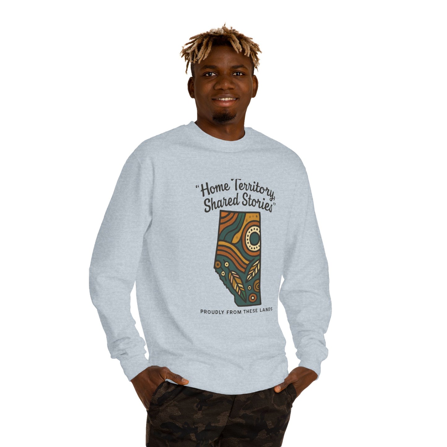 Cozy Cultural Sweatshirt, Home Territory Shared Stories Apparel, Unisex Gift, Casual Wear, Winter Wardrobe, Thoughtful Present