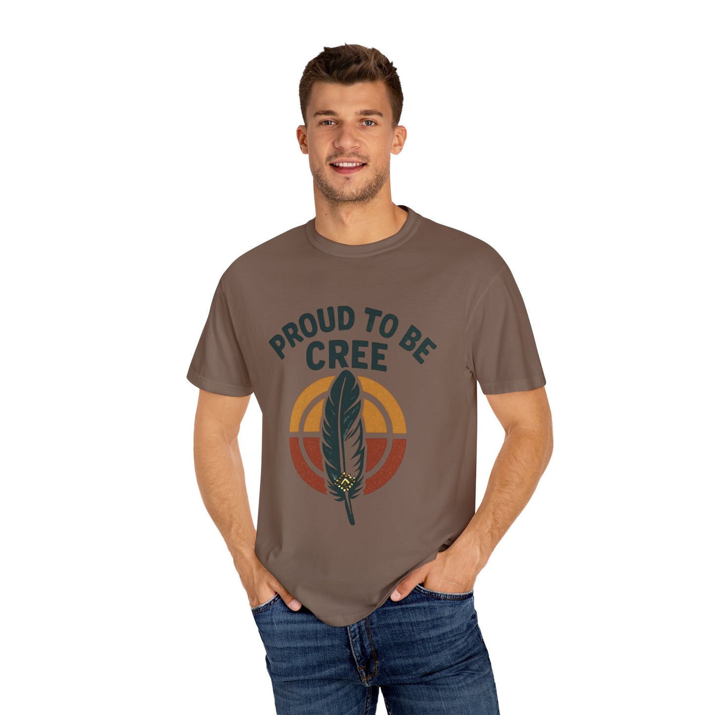 Proud to Be Cree Unisex Garment-Dyed T-shirt, Indigenous Pride Shirt, Ethnic Heritage Tee, Casual Wear, Gift for Native Culture Enthusiasts