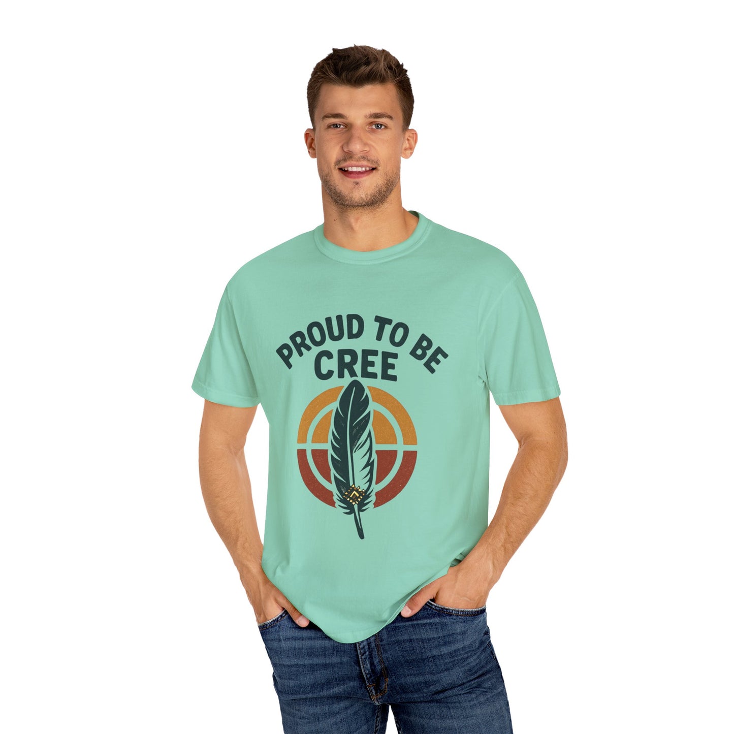 Proud to Be Cree Unisex Garment-Dyed T-shirt, Indigenous Pride Shirt, Ethnic Heritage Tee, Casual Wear, Gift for Native Culture Enthusiasts