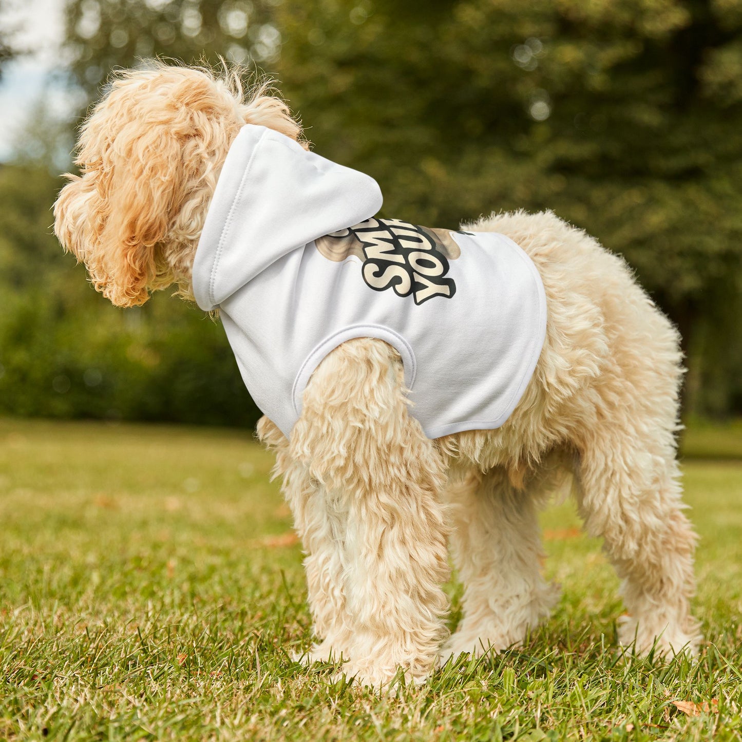 Pet Hoodie with 'Go Smudge Yourself' Design, Cozy Dog Clothing, Cute Pet Apparel, Perfect for Gifts and Special Occasions