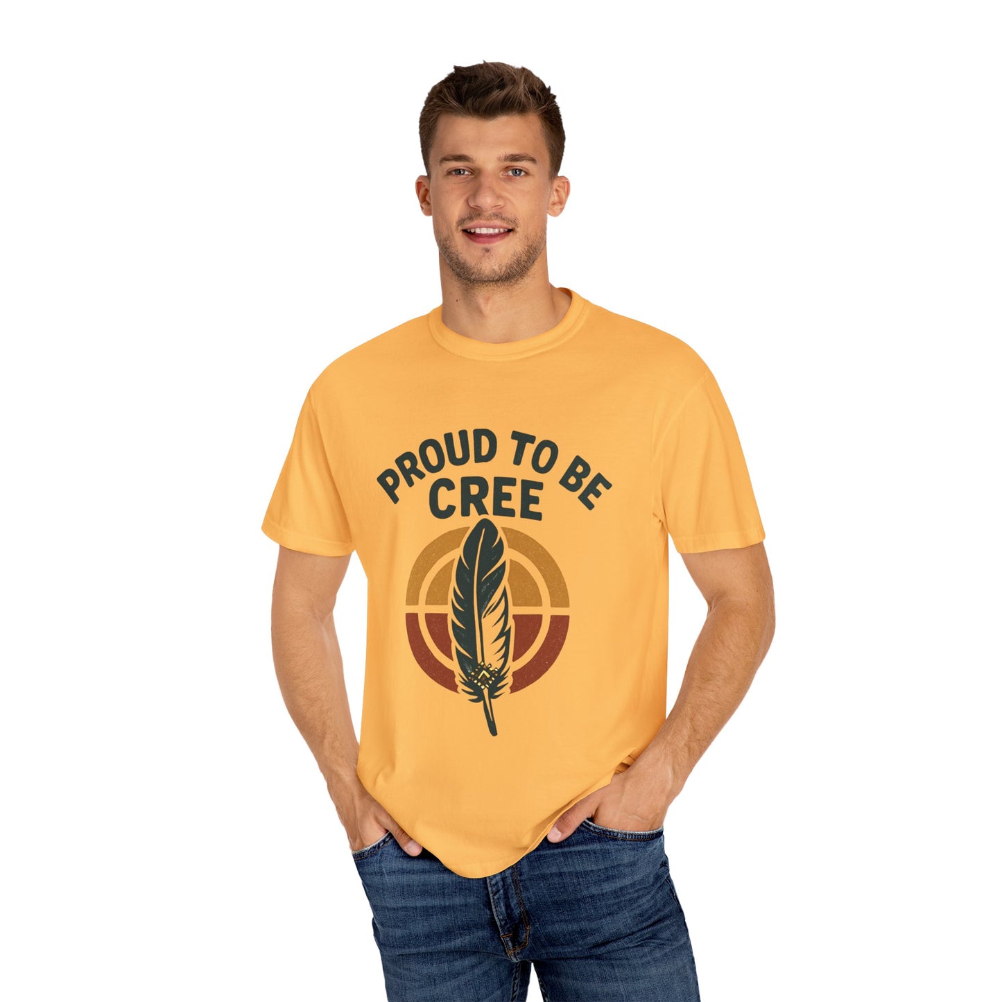 Proud to Be Cree Unisex Garment-Dyed T-shirt, Indigenous Pride Shirt, Ethnic Heritage Tee, Casual Wear, Gift for Native Culture Enthusiasts