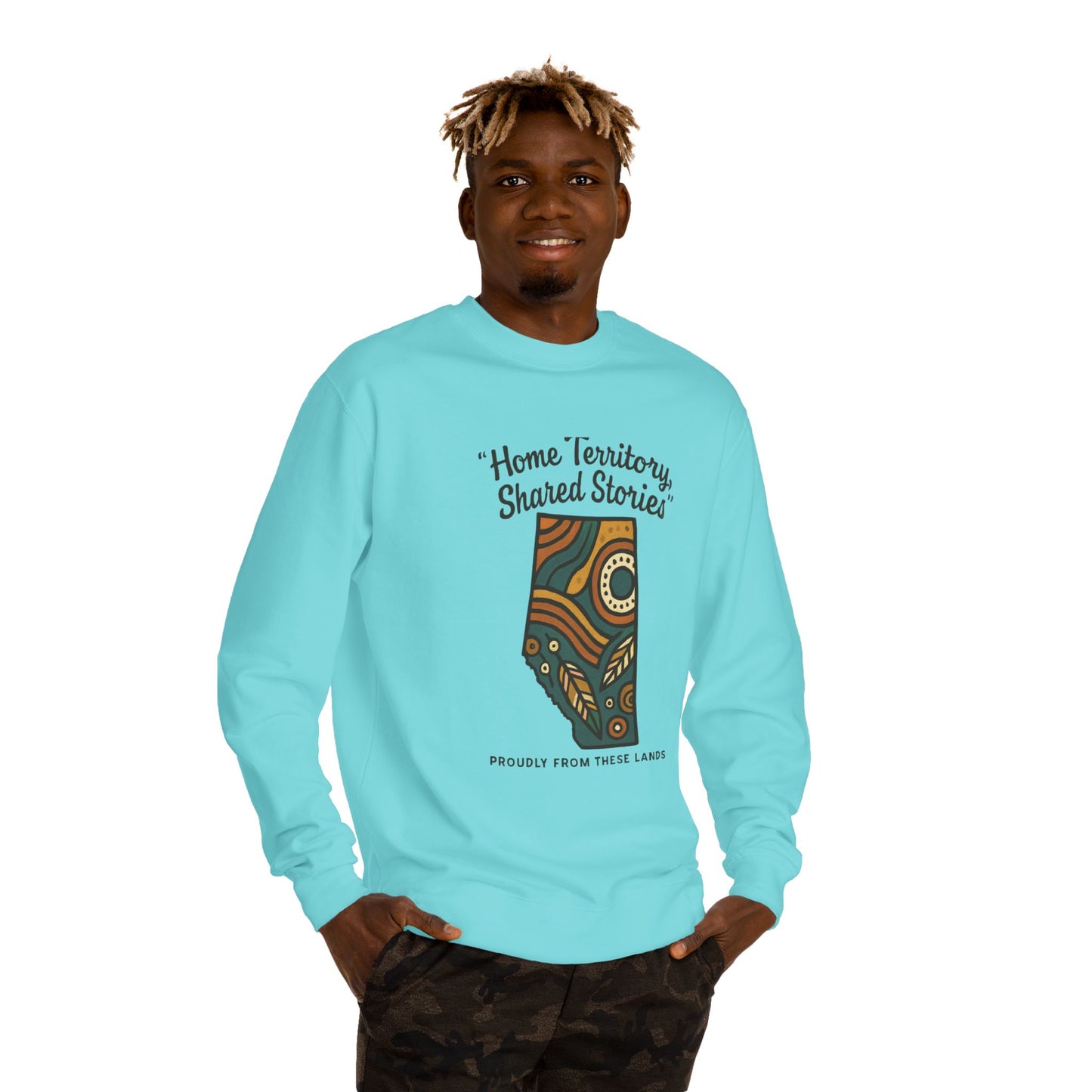 Cozy Cultural Sweatshirt, Home Territory Shared Stories Apparel, Unisex Gift, Casual Wear, Winter Wardrobe, Thoughtful Present