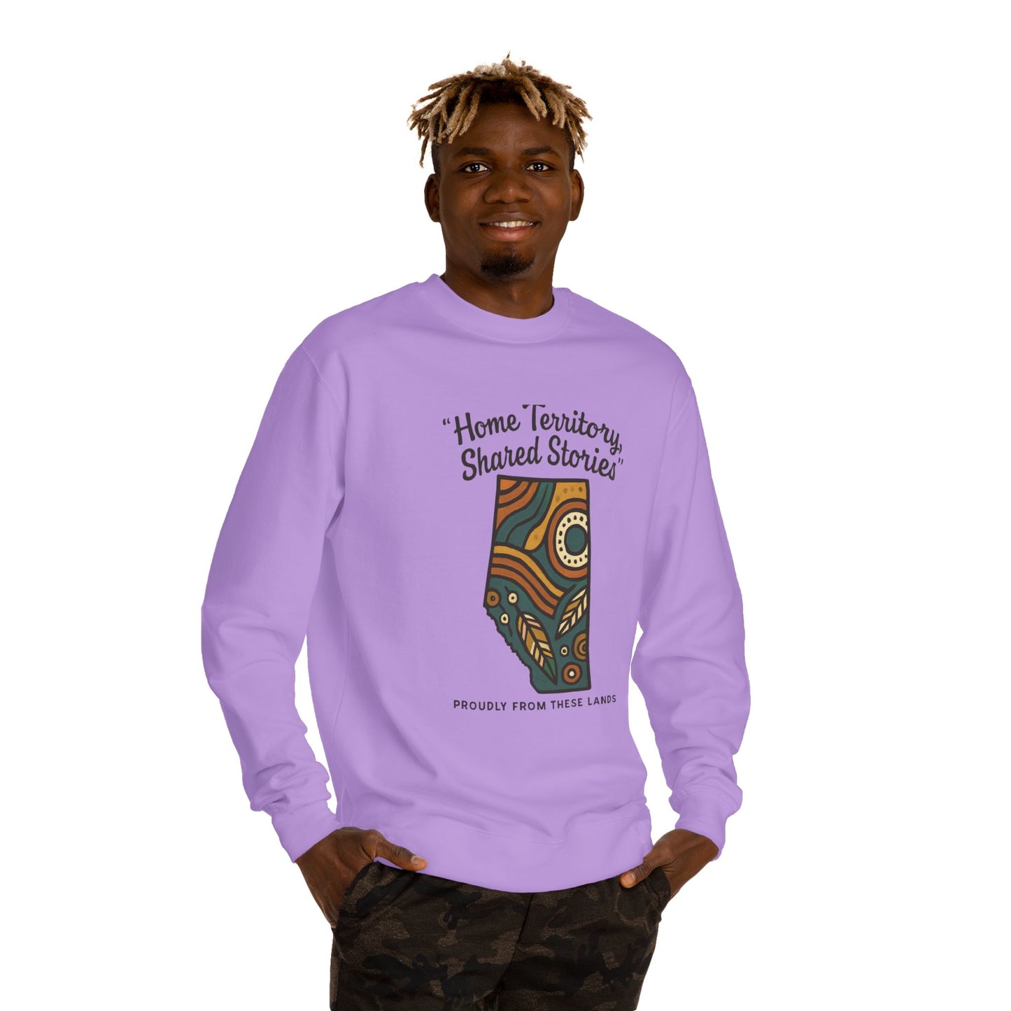 Cozy Cultural Sweatshirt, Home Territory Shared Stories Apparel, Unisex Gift, Casual Wear, Winter Wardrobe, Thoughtful Present