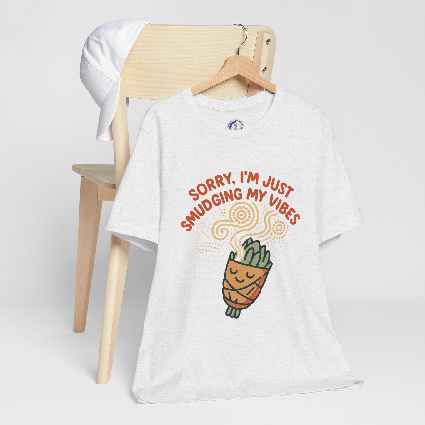 Funny Smudge Vibes Unisex Tee, Casual Shirt for Plant Lovers, Gift for Friends, Self-Care Day, Spring Fashion, Meme T-Shirt