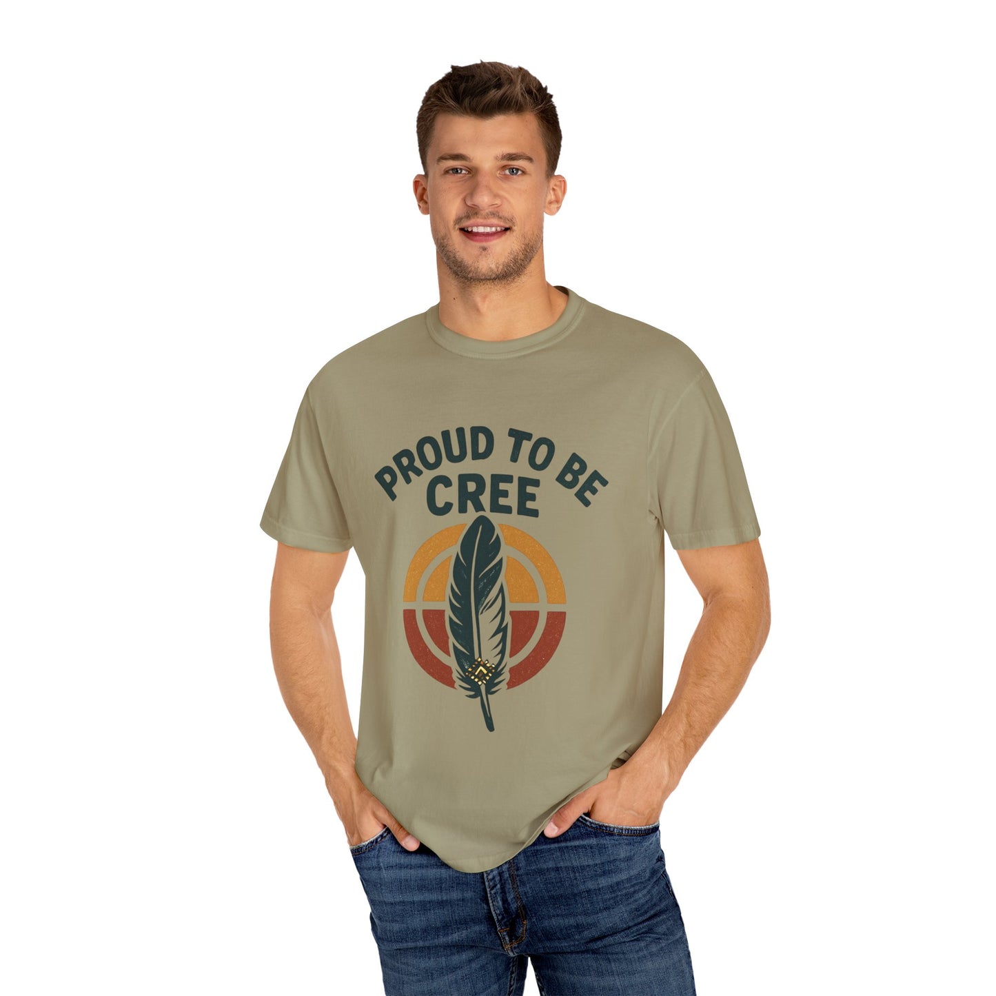 Proud to Be Cree Unisex Garment-Dyed T-shirt, Indigenous Pride Shirt, Ethnic Heritage Tee, Casual Wear, Gift for Native Culture Enthusiasts
