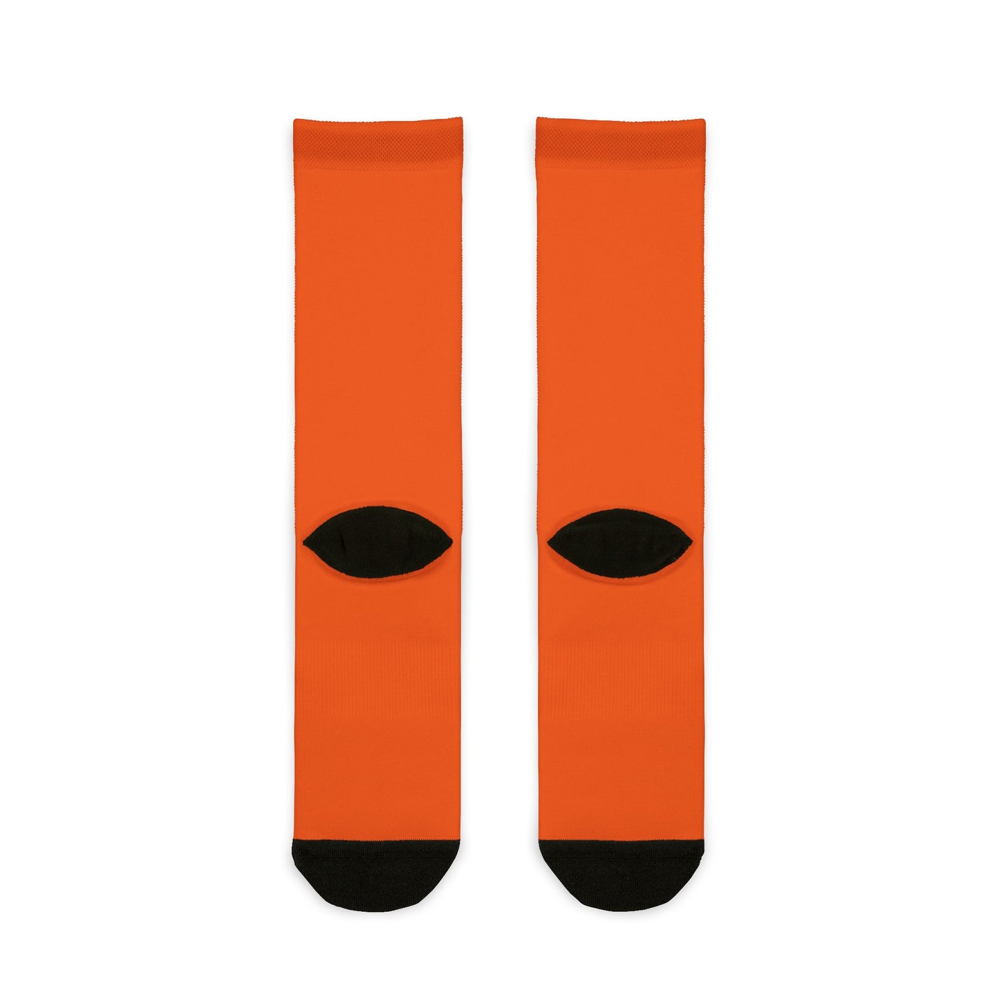 Orange Crew Socks with Small Circular Emblem — Sublimation Athletic Socks