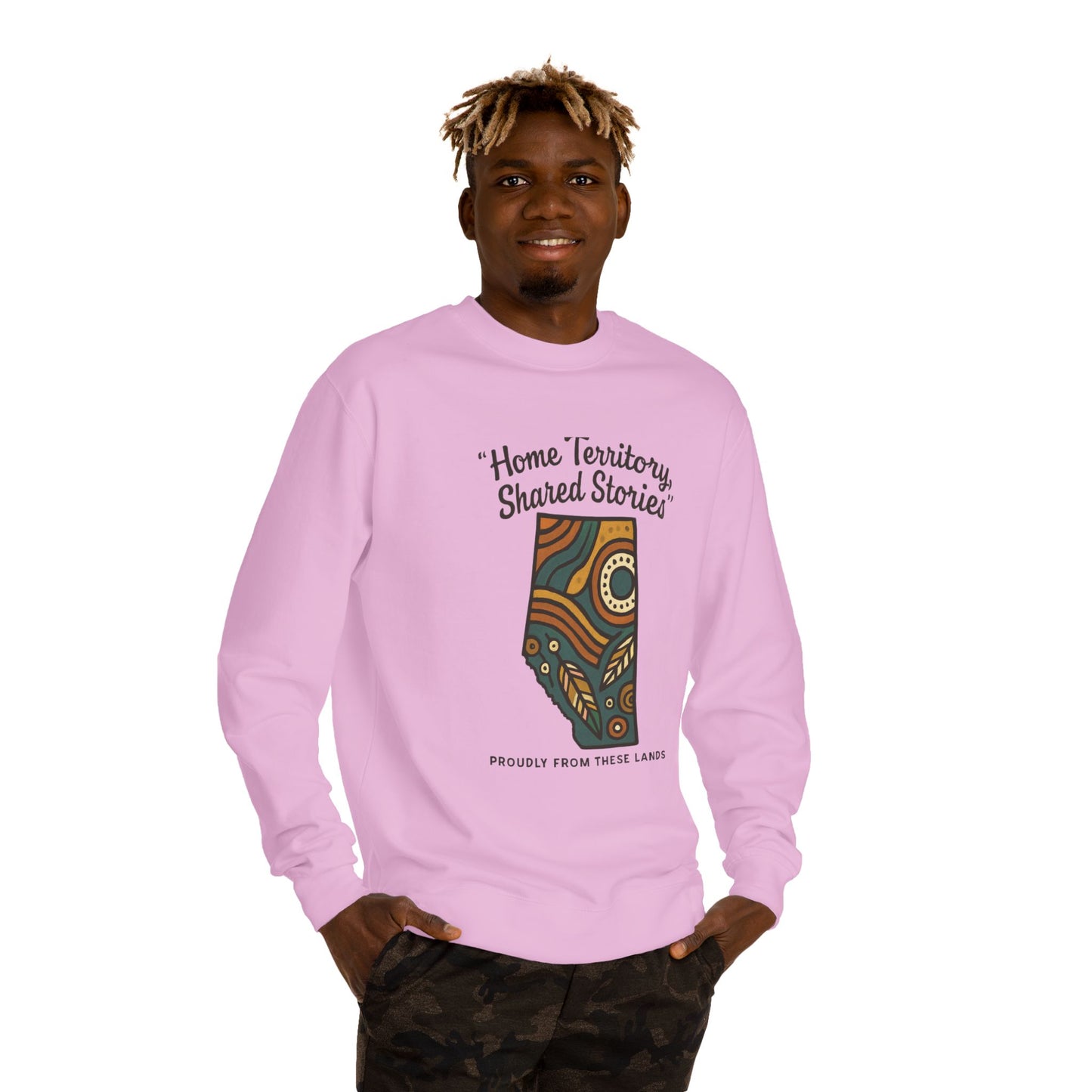 Cozy Cultural Sweatshirt, Home Territory Shared Stories Apparel, Unisex Gift, Casual Wear, Winter Wardrobe, Thoughtful Present