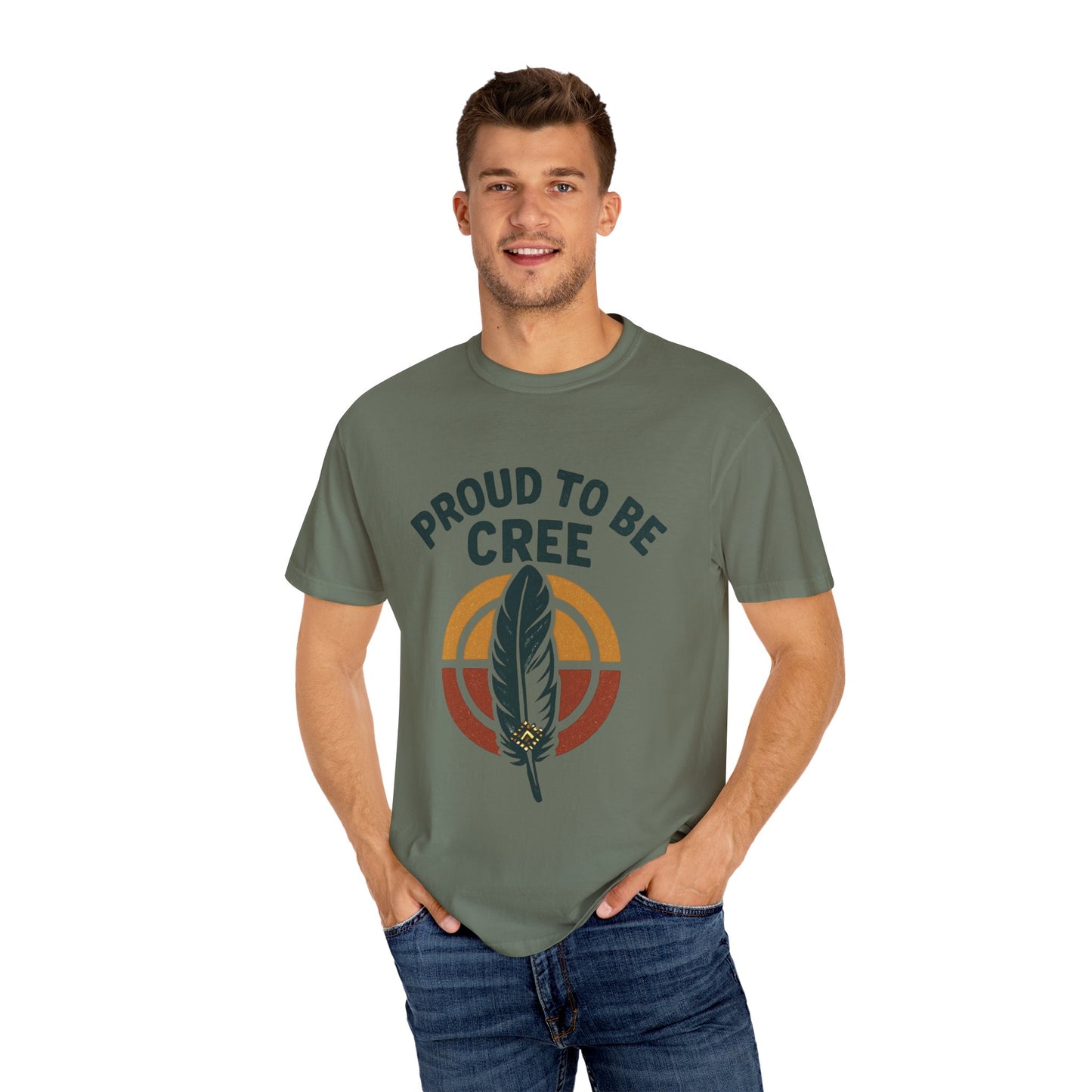 Proud to Be Cree Unisex Garment-Dyed T-shirt, Indigenous Pride Shirt, Ethnic Heritage Tee, Casual Wear, Gift for Native Culture Enthusiasts