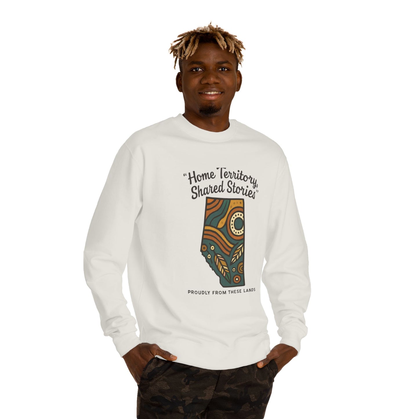 Cozy Cultural Sweatshirt, Home Territory Shared Stories Apparel, Unisex Gift, Casual Wear, Winter Wardrobe, Thoughtful Present